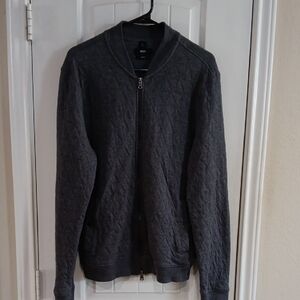 Hugo Boss BOSS Dark Gray Full Zip Bomber Style Jumper
